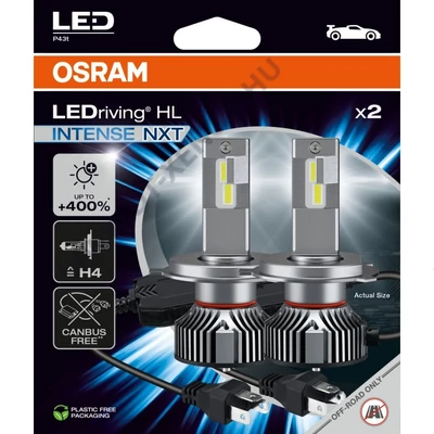 Osram LEDriving HL Intense NXT H4 42W 12V +400% 6000K CANBUS FREE LED készlet 64193DWINN-2HB