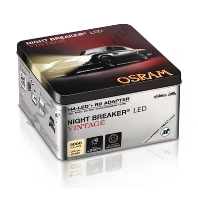 Osram Night Breaker LED Vintage H4 R2 20W 3000K +330% DUO BOX 64193DWNBVNT-2M