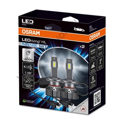 Osram LEDriving HL Intense NXT H7 42W 12V +400% 6000K CANBUS FREE LED készlet 64210DWINN-2HB