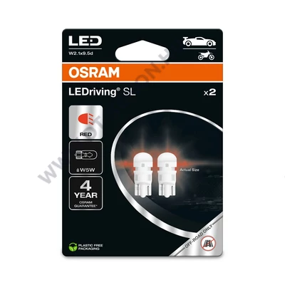 Osram LEDriving SL T10 W5W LED piros 2825DRP-2BL