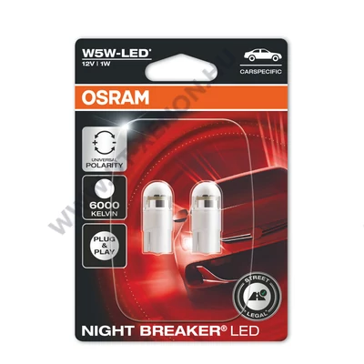 Osram Night Breaker T10 W5W 6000K LED készlet 2825DWNBC