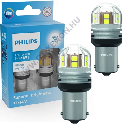 Philips BA15S P21W Ultinon PRO7000 LED 6000K fehér 12/24V 11498CU70X2