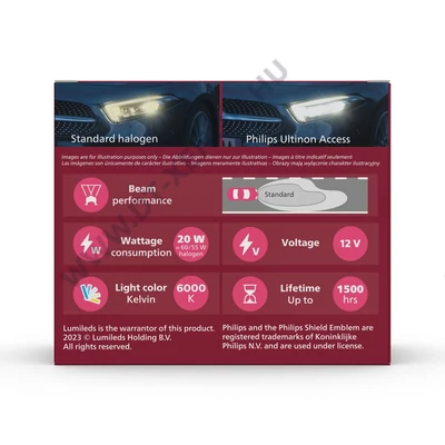 Philips H4 H19 20W +80% Ultinon Access 2500 LED 6000K 12V 11342U2500CX