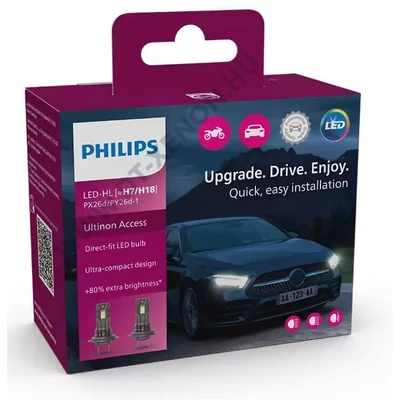 Philips H7 H18 16W +80% Ultinon Access 2500 LED 6000K 12V 11972U2500CX