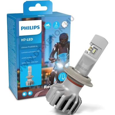 Philips H7 20W Ultinon Pro6000 MOTO +230% LED 5800K 11972U6000X1 StVZO engedély