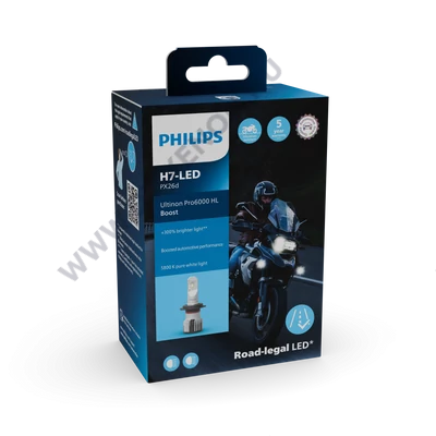 Philips H7 15W Ultinon Pro6000 Boost Moto +300% LED 5800K 11972U60BX1 StVZO engedély (1db-os kiszerelés)