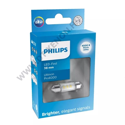 Philips C5W 38mm Ultinon PRO6000 szofita LED 4000K melegfehér 11854WU60X1