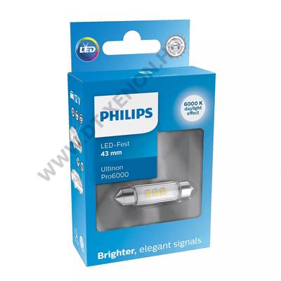 Philips C10W 43mm Ultinon PRO6000 szofita LED 6000K jégfehér 11866CU60X1