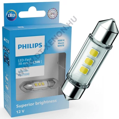 Philips C5W 38mm Ultinon PRO7000 szofita LED 4000K melegfehér 11854WU70X1