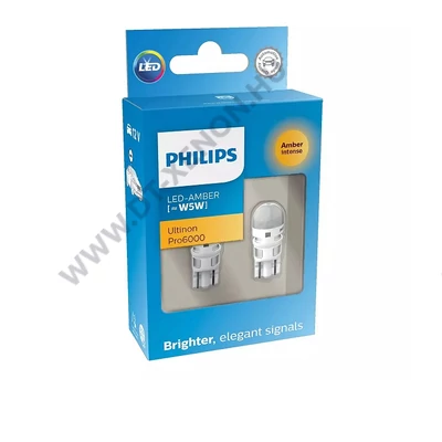 Philips T10 (W5W) Ultinon PRO6000 LED Amber sárga 11961AU60X2