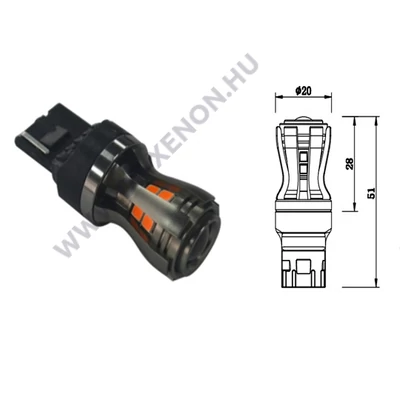 T20 7443 W21/5W 16x2835SMD Epistar LED fehér - sárga switchback