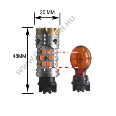 PW24W PWY24W LED 24x3030SMD Epistar (sárga) Can-Bus index