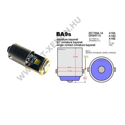 BA9S T4W 3x3030SMD LED Epistar Canbus 6000K fehér