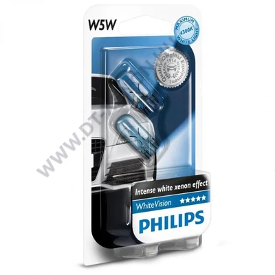 Philips T10 W5W WhiteVision helyzetjelző izzó DUO BOX 12961NBVB2