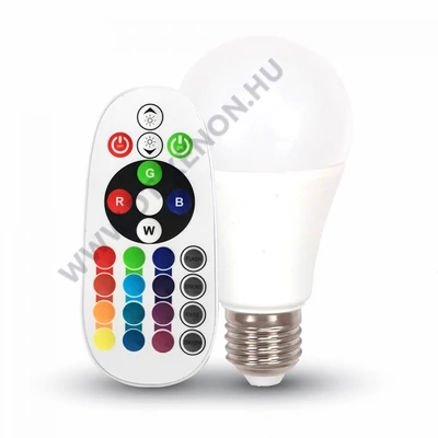 V-TAC E27 RGB+W LED 6W (=40W) infra távirányítóval VT-2022 / SKU-7121
